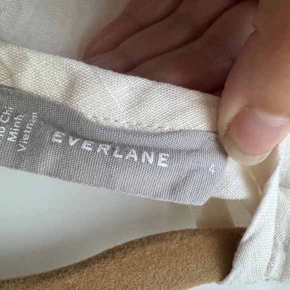 Everlane Linen Open Back Midi Dress Cream 4 - Picture 5 of 6